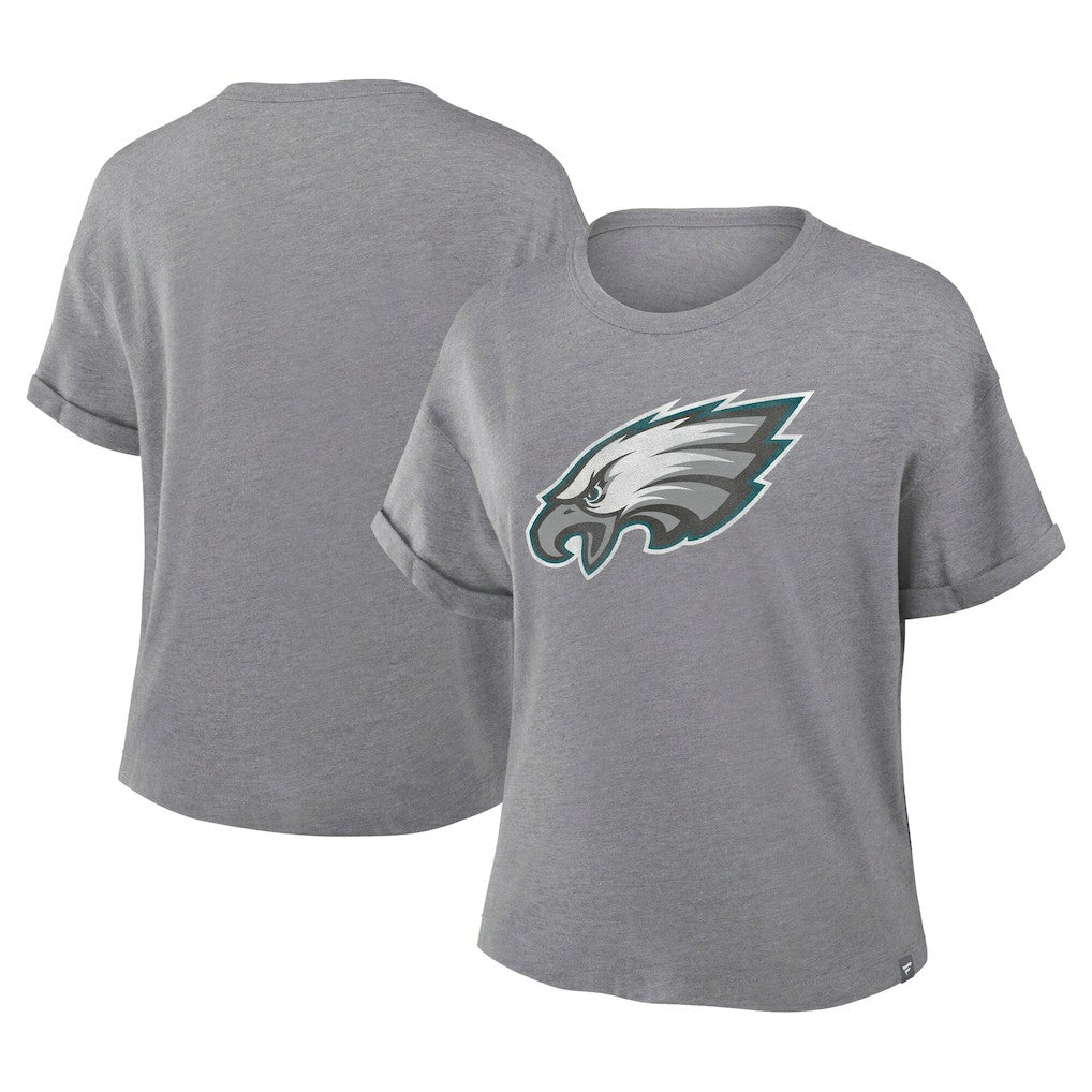 Philadelphia Eagles Fanatics Women's Tribute Tri-Blend Boxy T-Shirt