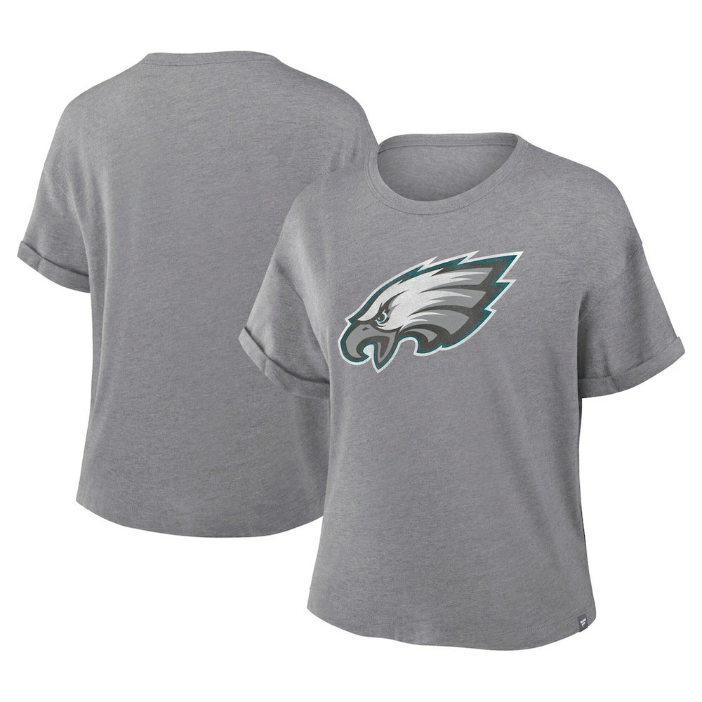 Philadelphia Eagles Fanatics Women's Tribute Tri-Blend Boxy T-Shirt