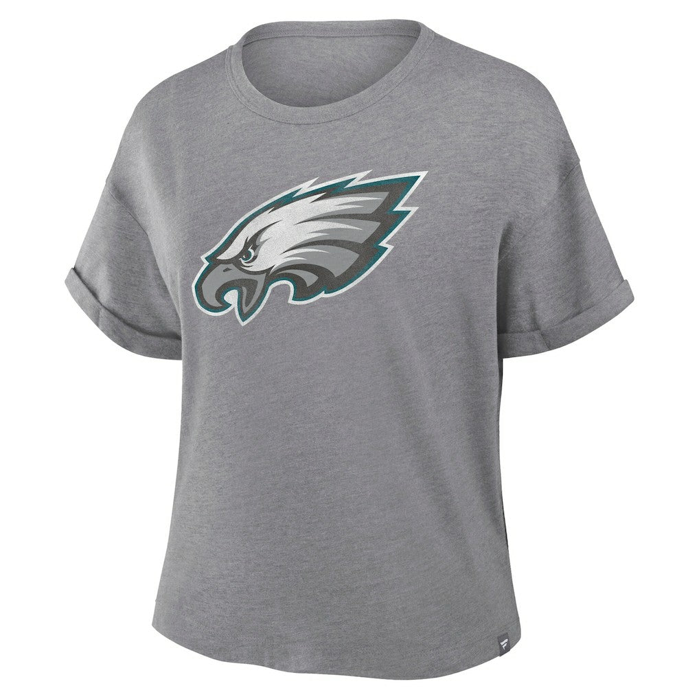 Philadelphia Eagles Fanatics Women's Tribute Tri-Blend Boxy T-Shirt