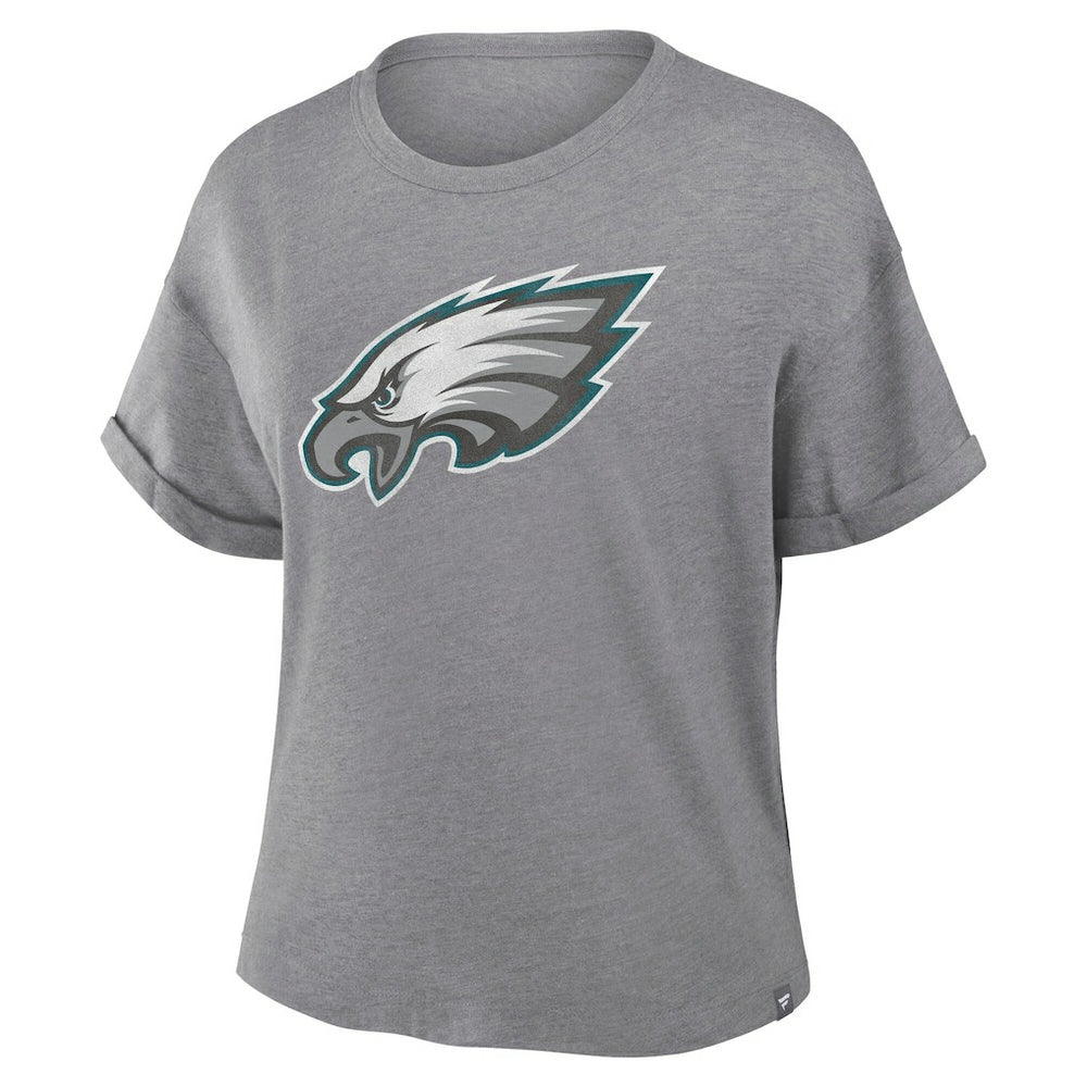 Philadelphia Eagles Fanatics Women's Tribute Tri-Blend Boxy T-Shirt