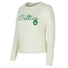 Boston Celtics Concepts Sport Women's Kaki Hacci Knit Long Sleeve Top & Shorts Set On Sale