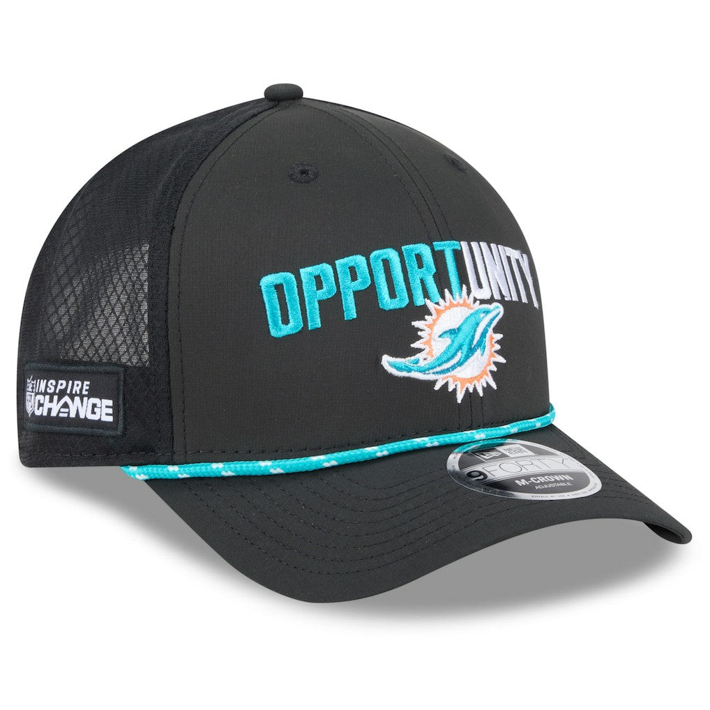 Miami Dolphins New Era 2025 Inspire Change 9FORTY M-Crown Adjustable Hat