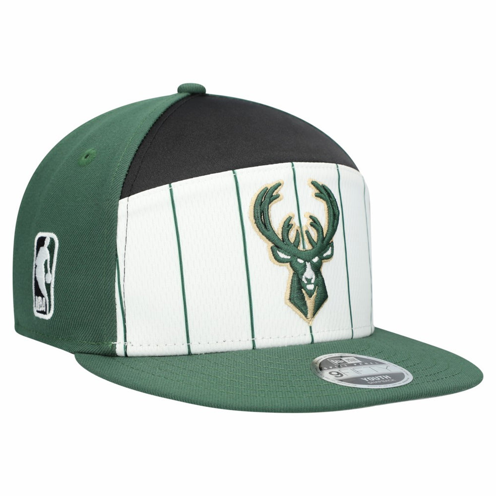 Milwaukee Bucks Youth 2025 NBA Tip Off Split Panel 9FIFTY Snapback Hat On Sale