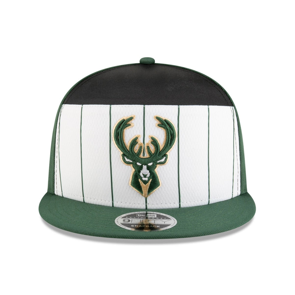 Milwaukee Bucks 2025 NBA Tip Off Split Panel 9FIFTY Snapback Hat On Sale