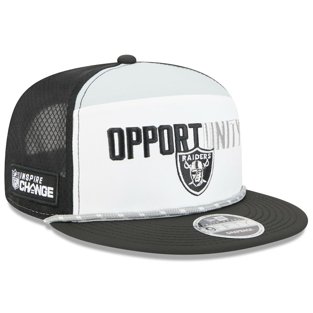 Las Vegas Raiders New Era 2025 Inspire Change Split Panel 9FIFTY Snapback Hat