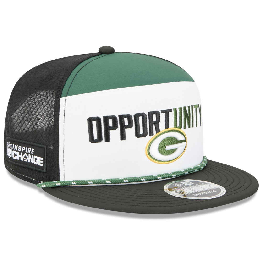 Green Bay Packers New Era 2025 Inspire Change Split Panel 9FIFTY Snapback Hat