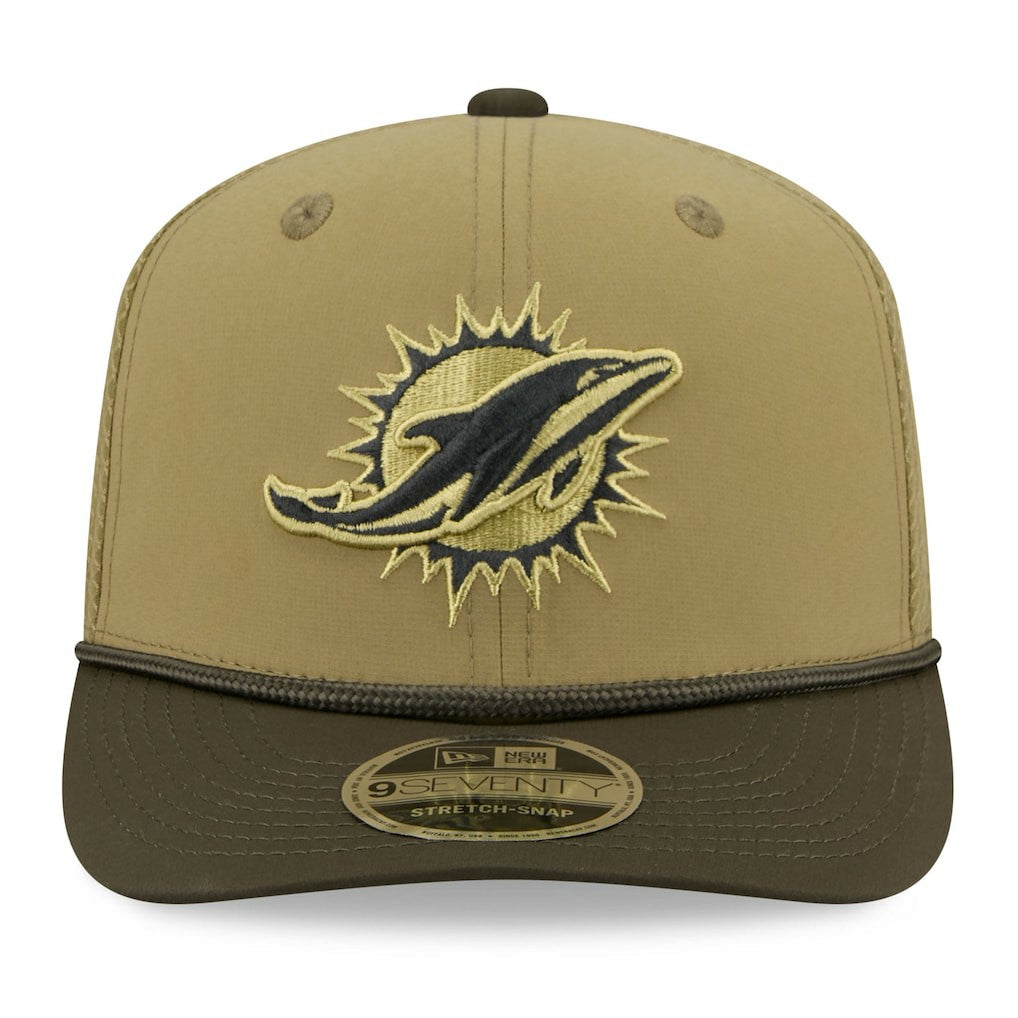 Miami Dolphins New Era 2025 Salute to Service 9SEVENTY Adjustable Hat