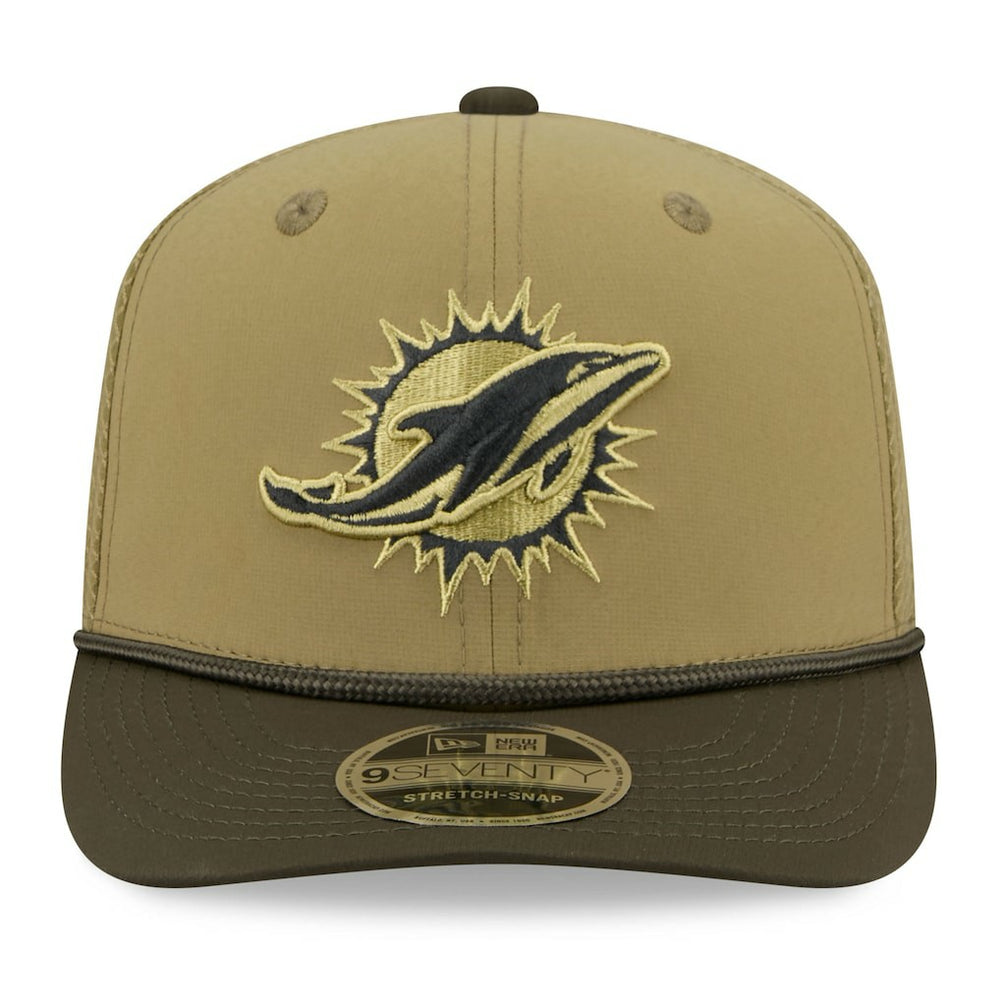 Miami Dolphins New Era 2025 Salute to Service 9SEVENTY Adjustable Hat