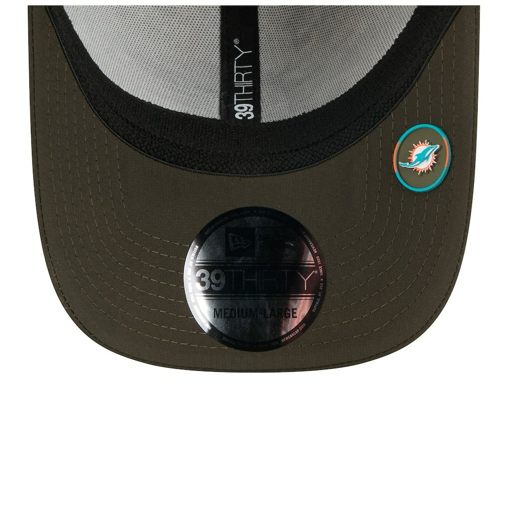 Miami Dolphins New Era 2025 Salute to Service 39THIRTY Flex Hat