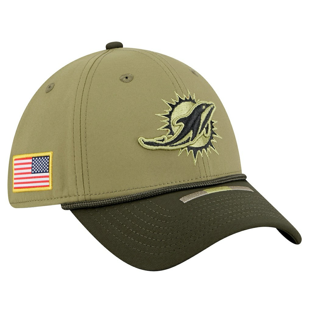 Miami Dolphins New Era 2025 Salute to Service 39THIRTY Flex Hat