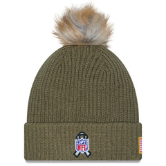 Las Vegas Raiders New Era Women's 2025 Salute to Service Cuffed Knit Hat with Pom