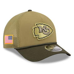 Kansas City Chiefs New Era Youth 2025 Salute to Service 9FORTY A-Frame Adjustable Hat