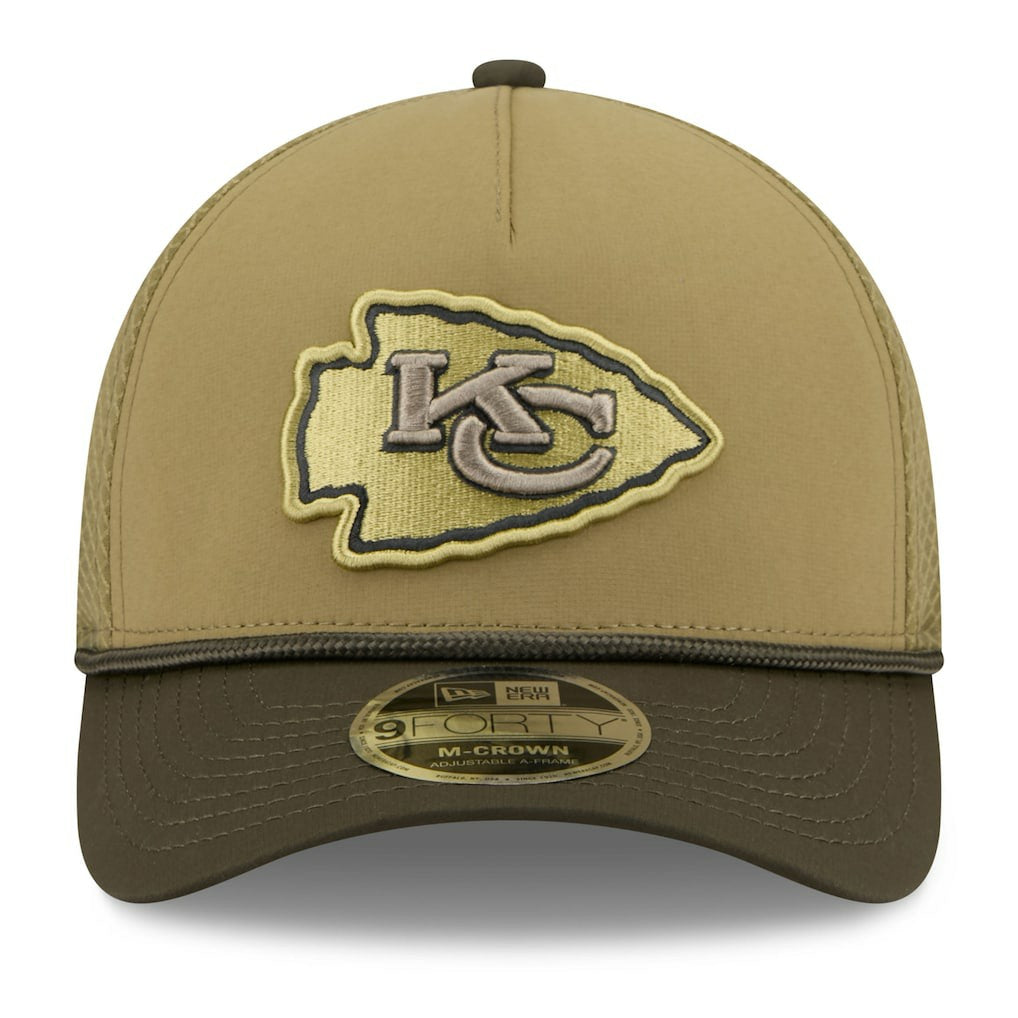 Kansas City Chiefs New Era Youth 2025 Salute to Service 9FORTY A-Frame Adjustable Hat