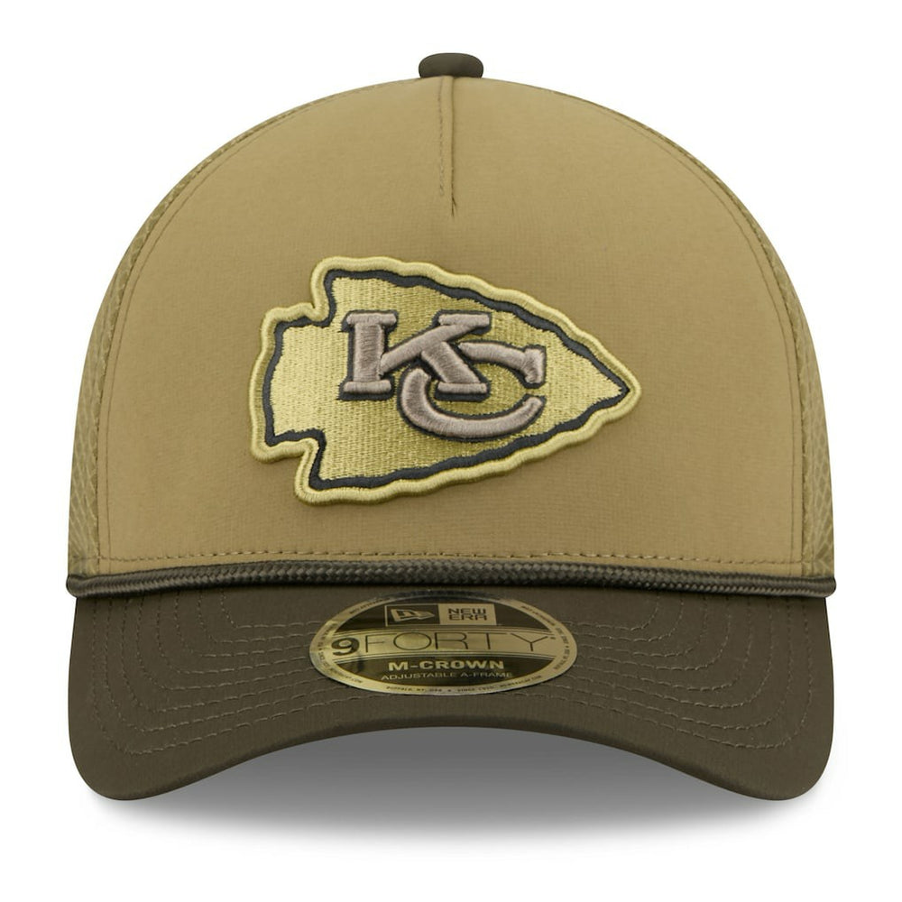 Kansas City Chiefs New Era Youth 2025 Salute to Service 9FORTY A-Frame Adjustable Hat