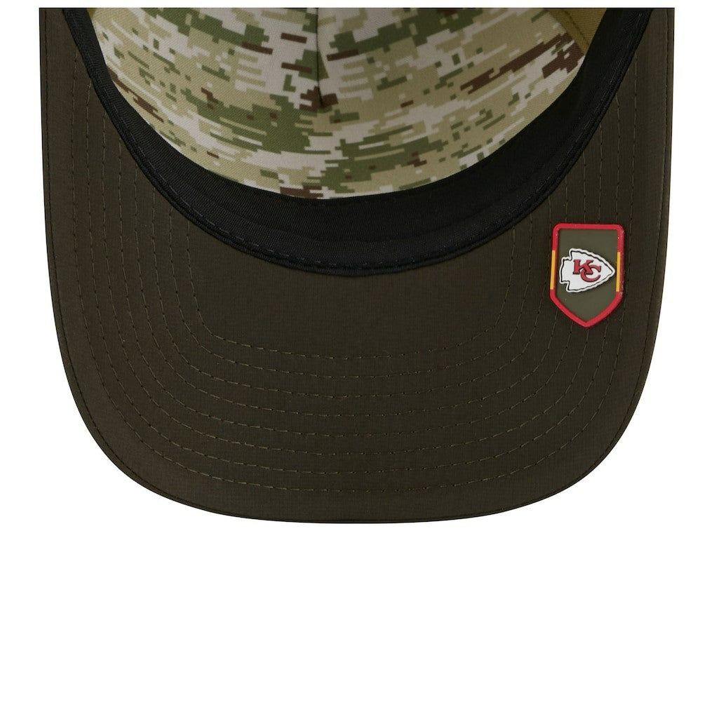 Kansas City Chiefs New Era Youth 2025 Salute to Service 9FORTY A-Frame Adjustable Hat