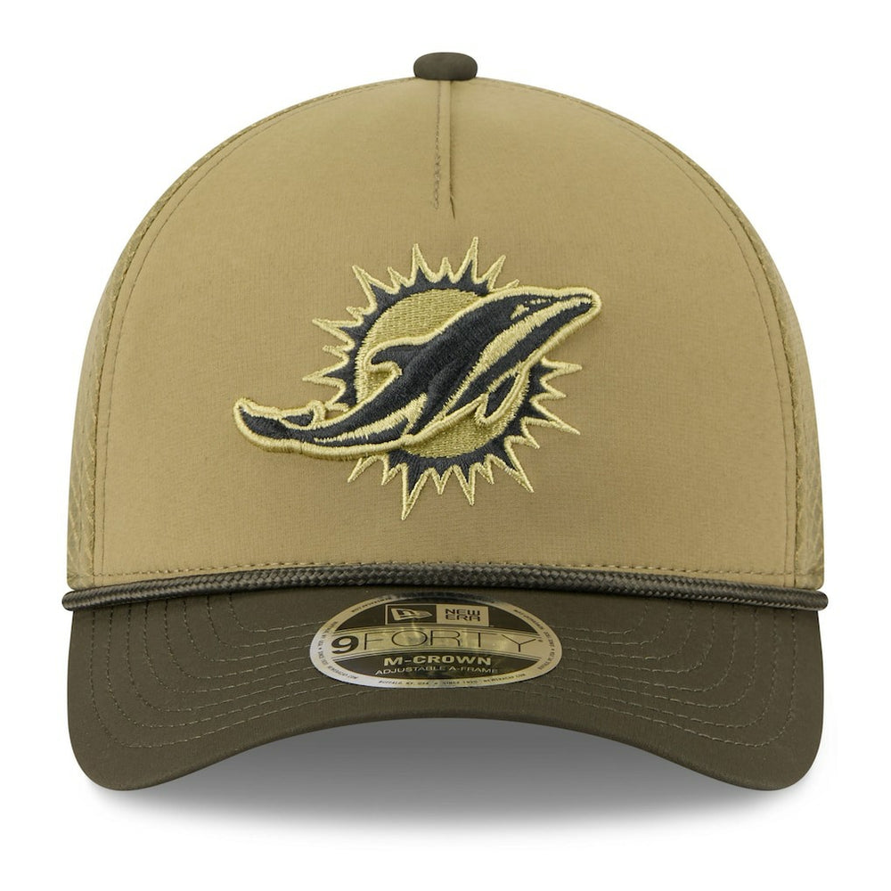 Miami Dolphins New Era Youth 2025 Salute to Service 9FORTY A-Frame Adjustable Hat