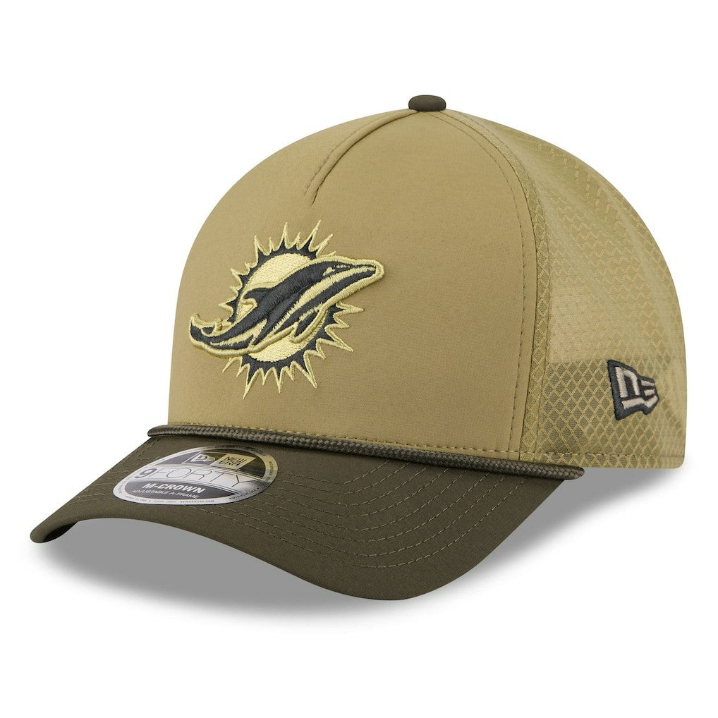 Miami Dolphins New Era Youth 2025 Salute to Service 9FORTY A-Frame Adjustable Hat
