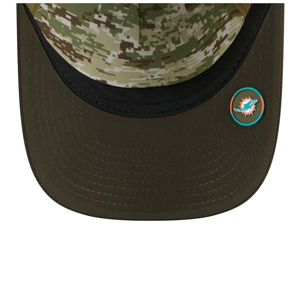 Miami Dolphins New Era Youth 2025 Salute to Service 9FORTY A-Frame Adjustable Hat