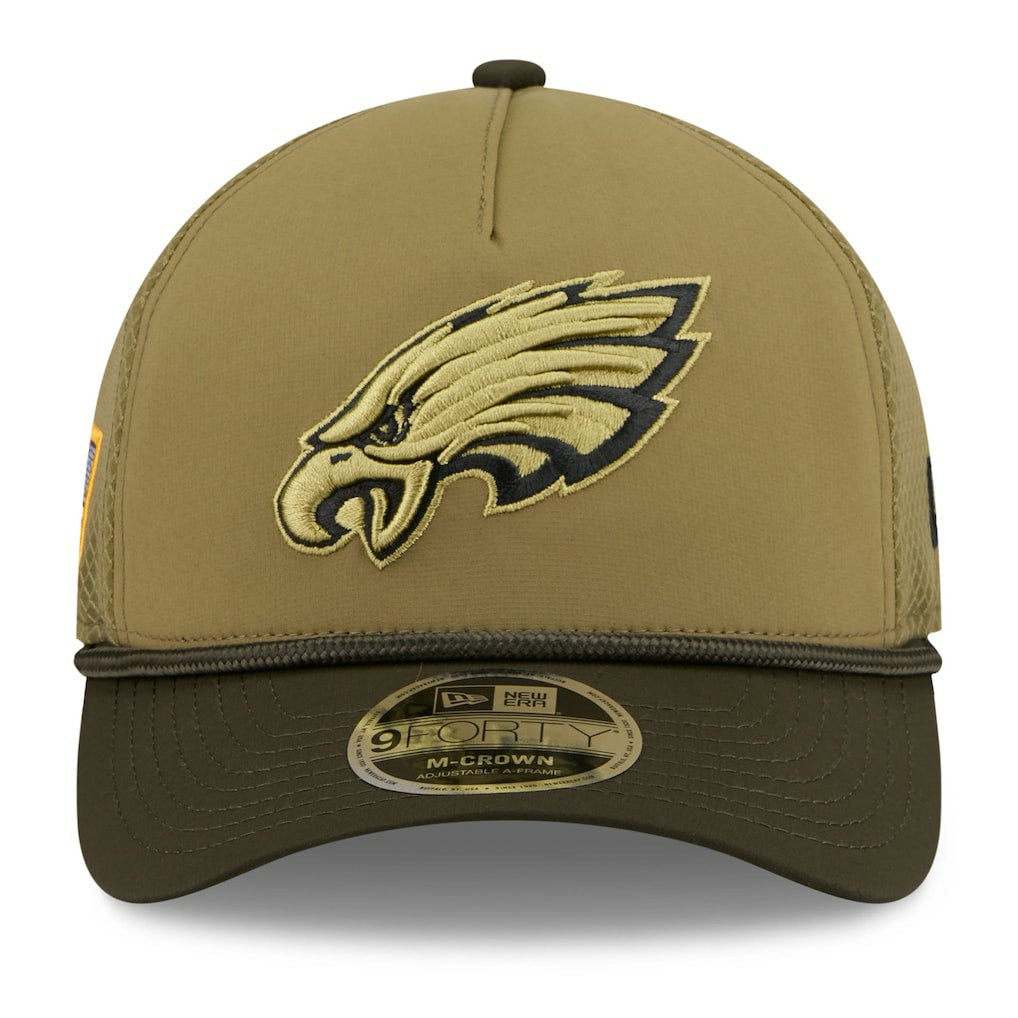 Philadelphia Eagles New Era Youth 2025 Salute to Service 9FORTY A-Frame Adjustable Hat