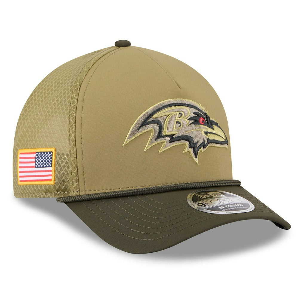 Baltimore Ravens New Era Youth 2025 Salute to Service 9FORTY A-Frame Adjustable Hat