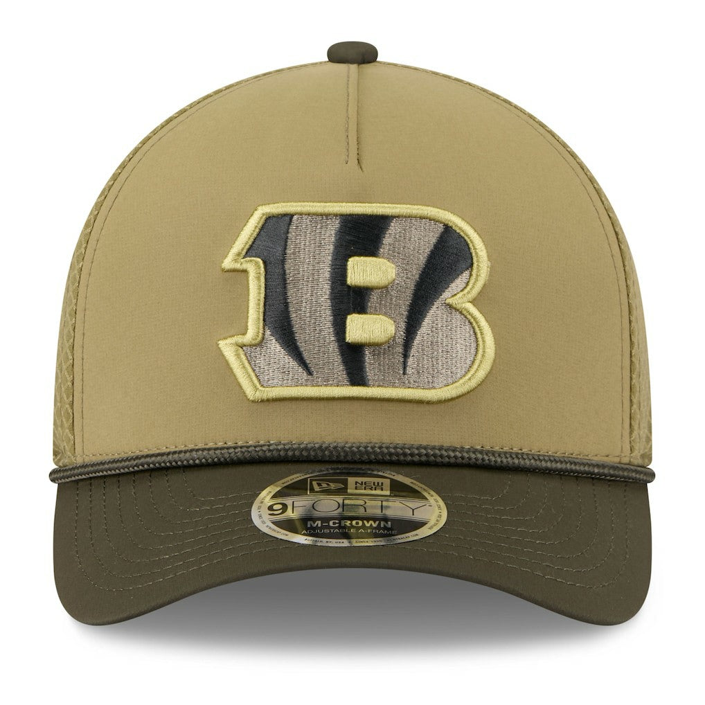 Cincinnati Bengals New Era Youth 2025 Salute to Service 9FORTY A-Frame Adjustable Hat