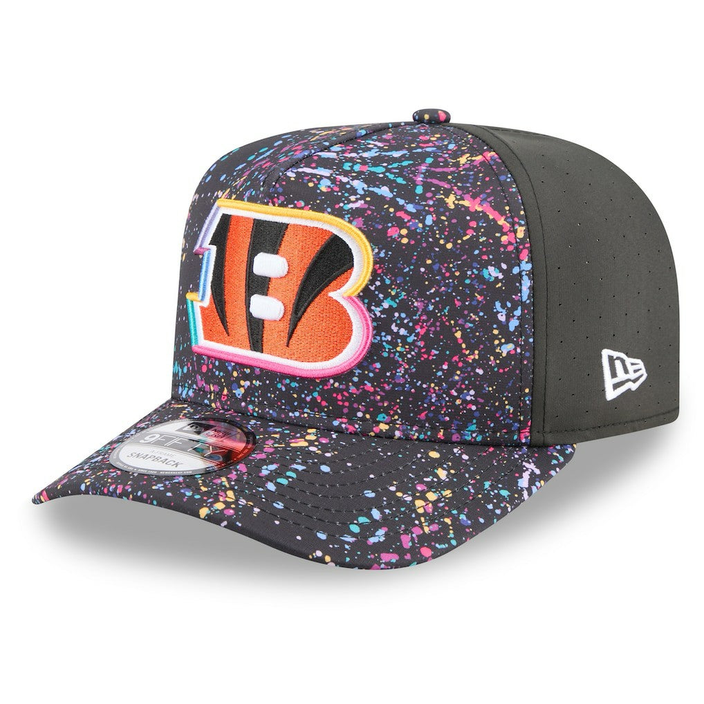 Cincinnati Bengals New Era 2025 NFL Crucial Catch A-Frame 9FIFTY Snapback Hat