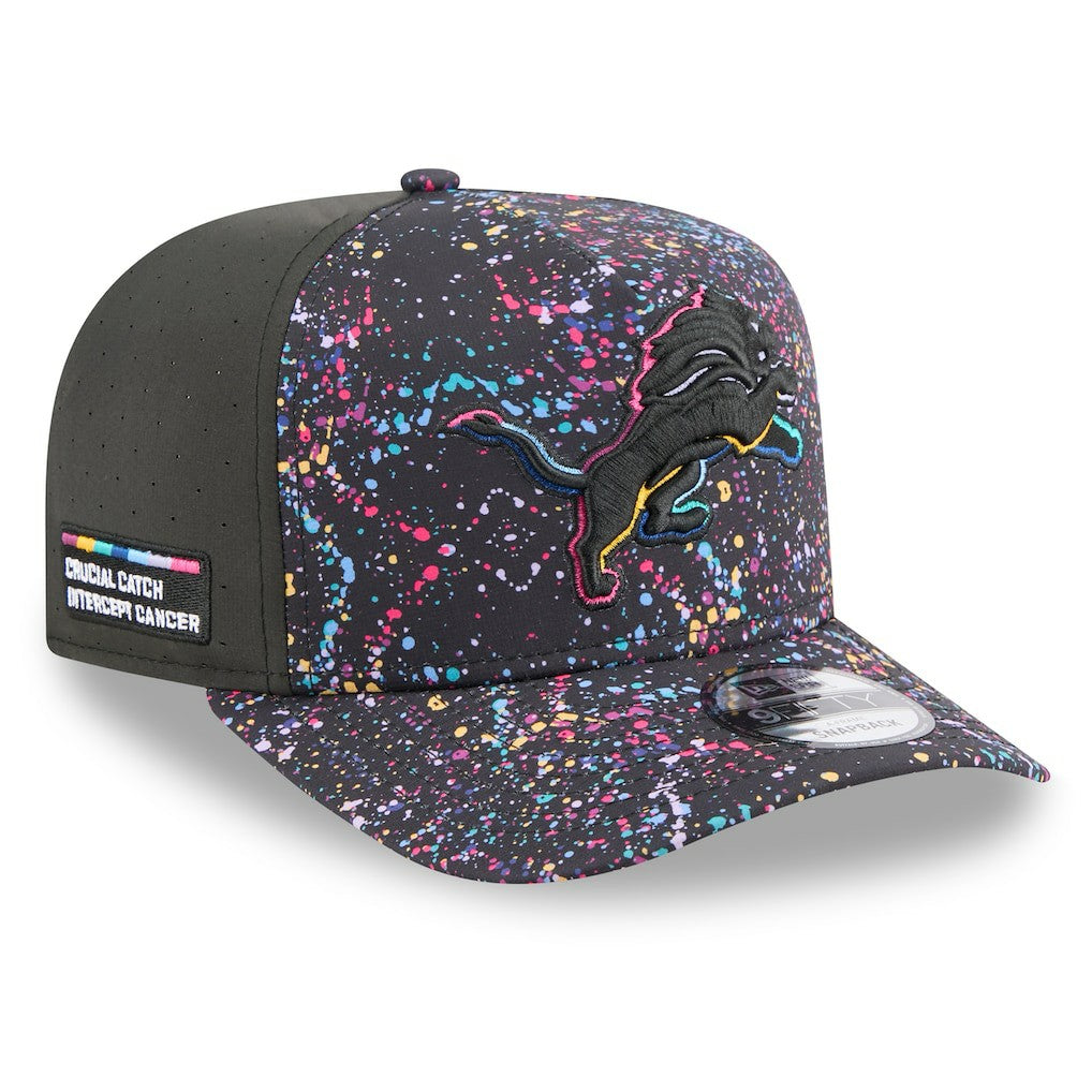 Detroit Lions New Era 2025 NFL Crucial Catch A-Frame 9FIFTY Snapback Hat