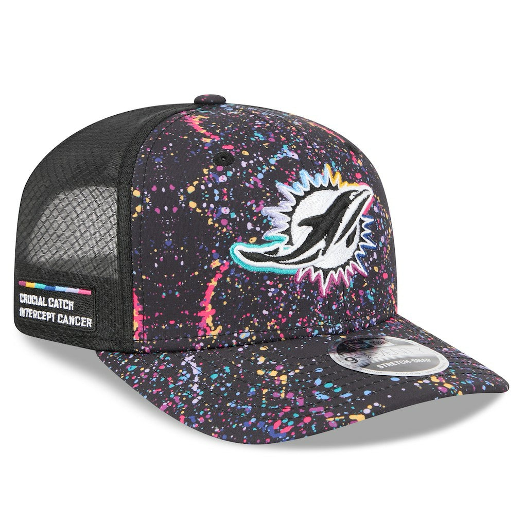 Miami Dolphins New Era 2025 NFL Crucial Catch 9SEVENTY Adjustable Hat