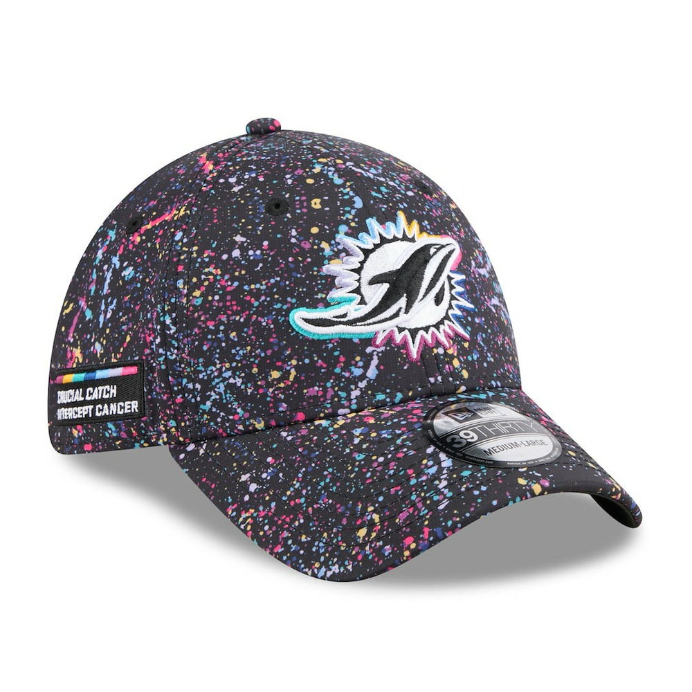 Miami Dolphins New Era 2025 NFL Crucial Catch 39THIRTY Flex Hat