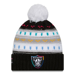 Las Vegas Raiders New Era Women's 2025 NFL Crucial Catch Cuffed Knit Hat with Pom