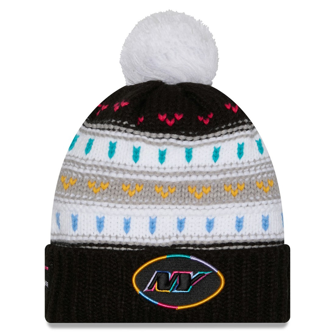 New York Jets New Era Women's 2025 NFL Crucial Catch Cuffed Knit Hat with Pom