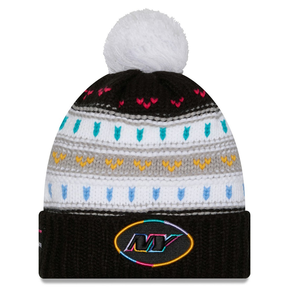 New York Jets New Era Women's 2025 NFL Crucial Catch Cuffed Knit Hat with Pom