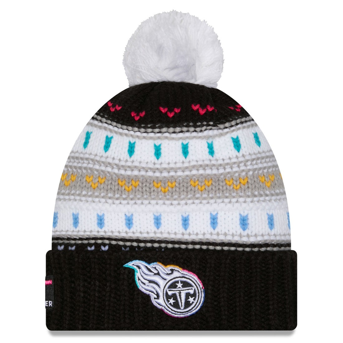 Tennessee Titans New Era Women's 2025 NFL Crucial Catch Cuffed Knit Hat with Pom