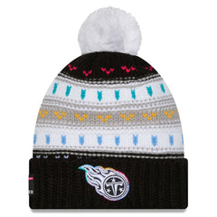 Tennessee Titans New Era Women's 2025 NFL Crucial Catch Cuffed Knit Hat with Pom