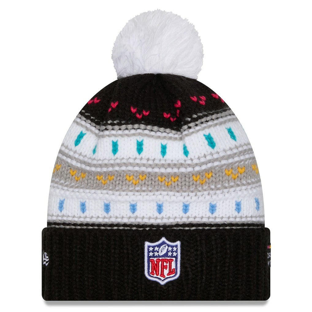 Miami Dolphins New Era Women's 2025 NFL Crucial Catch Cuffed Knit Hat with Pom
