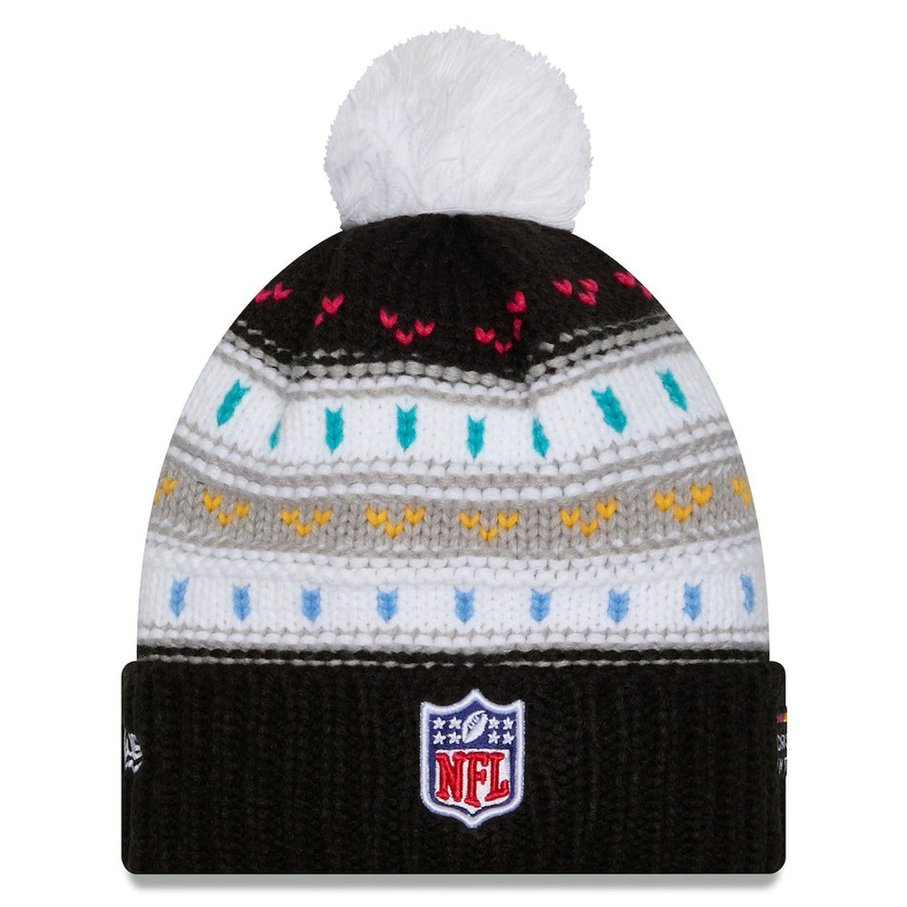 Miami Dolphins New Era Women's 2025 NFL Crucial Catch Cuffed Knit Hat with Pom