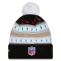 Miami Dolphins New Era Women's 2025 NFL Crucial Catch Cuffed Knit Hat with Pom