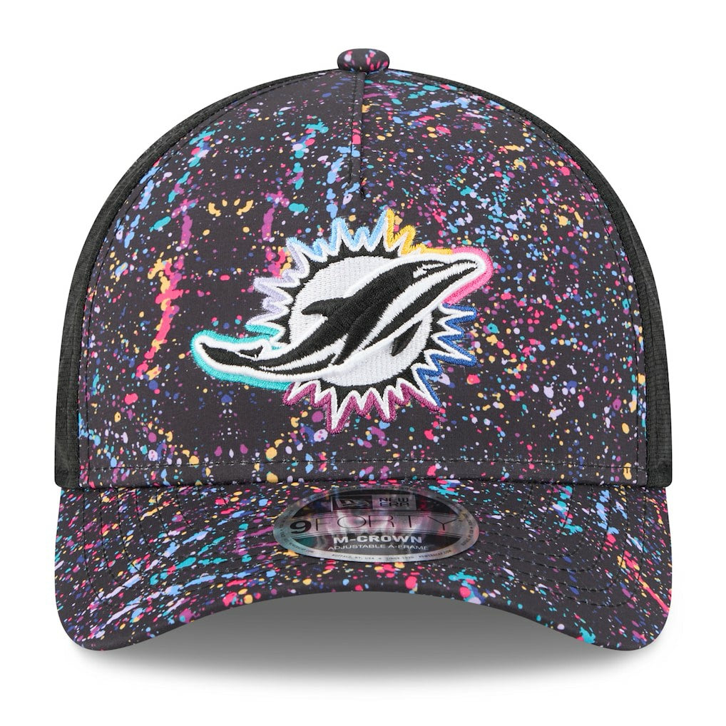 Miami Dolphins New Era Youth 2025 NFL Crucial Catch 9FORTY Adjustable Hat
