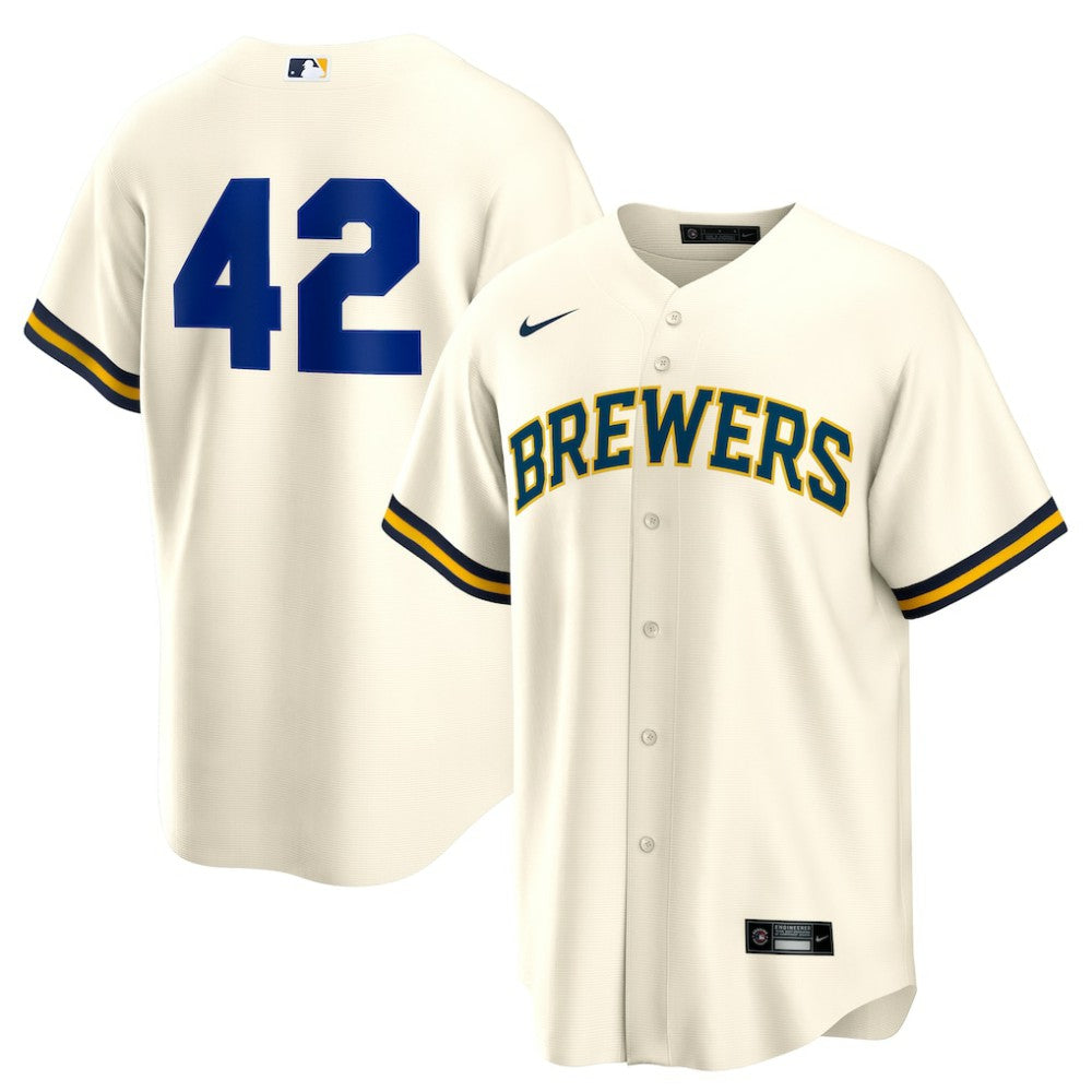 Milwaukee Brewers Nike Home  2025 Jackie Robinson Day Replica Jersey | MLB Sale