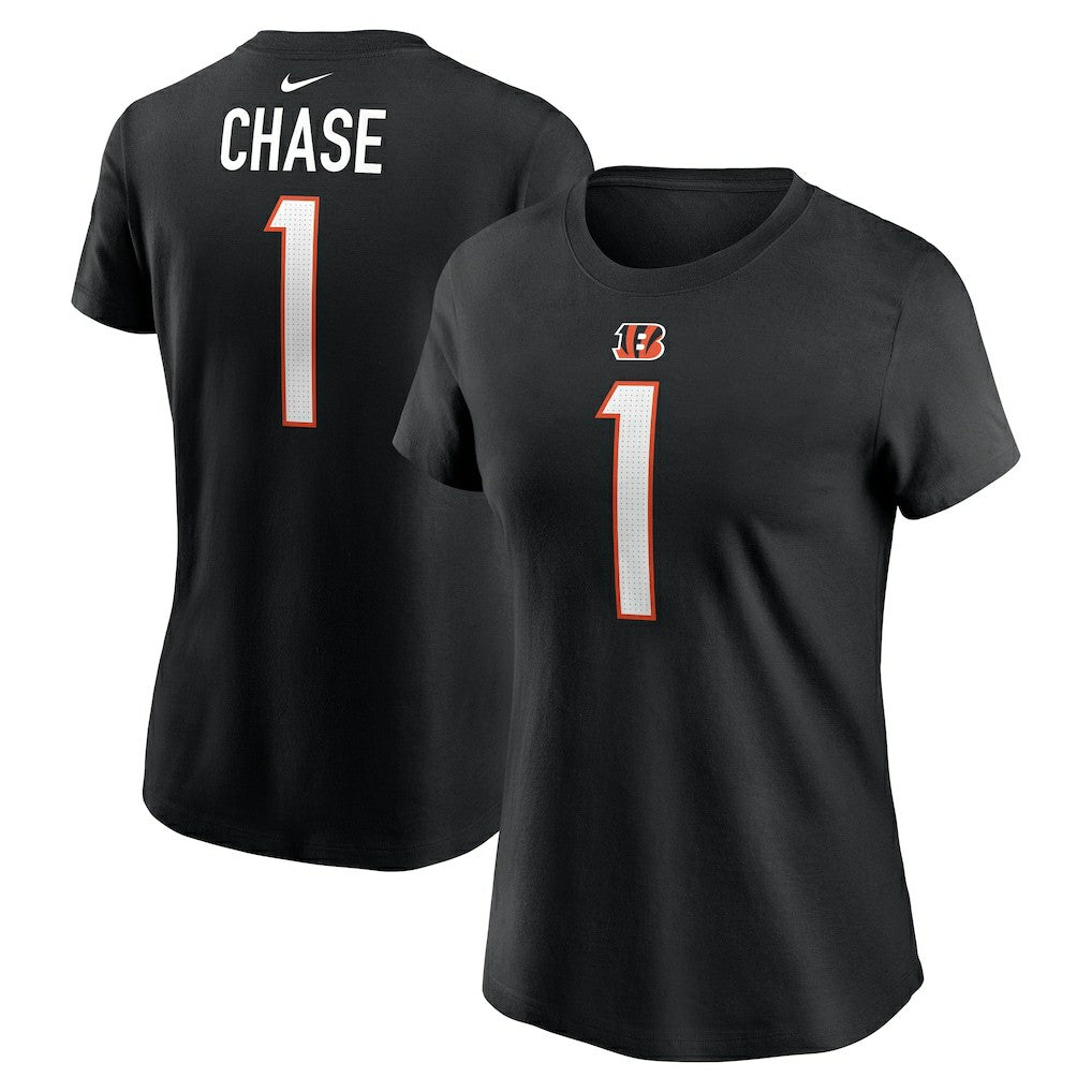Cincinnati Bengals Nike Ja'Marr Chase  Women's Player Name & Number T-Shirt