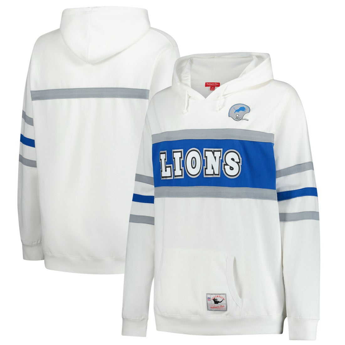 Detroit Lions Mitchell & Ness Women's Plus Size Head Coach Throwback Pullover Hoodie