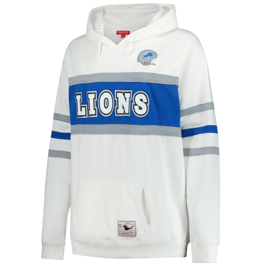 Detroit Lions Mitchell & Ness Women's Plus Size Head Coach Throwback Pullover Hoodie