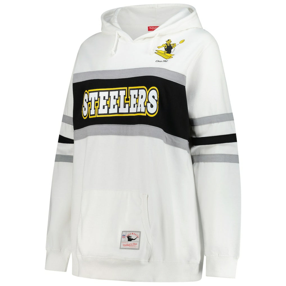 Pittsburgh Steelers Mitchell & Ness Women's Plus Size Head Coach Throwback Pullover Hoodie