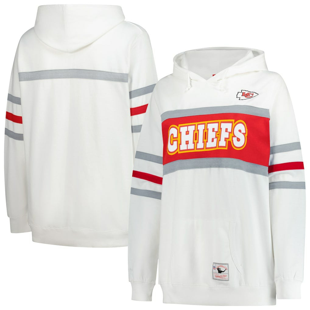 Kansas City Chiefs Mitchell & Ness Women's Plus Size Head Coach Throwback Pullover Hoodie
