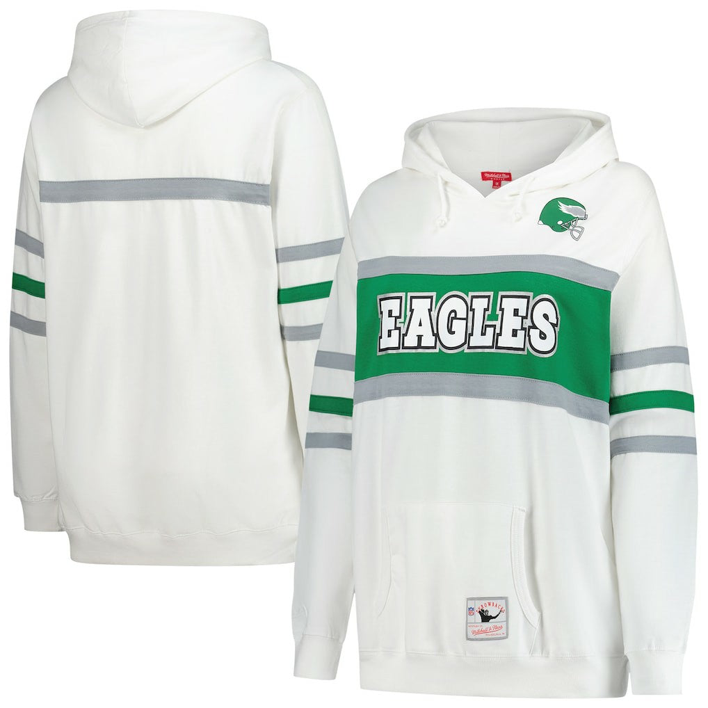Philadelphia Eagles Mitchell & Ness Women's Plus Size Head Coach Throwback Pullover Hoodie