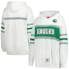 Philadelphia Eagles Mitchell & Ness Women's Plus Size Head Coach Throwback Pullover Hoodie