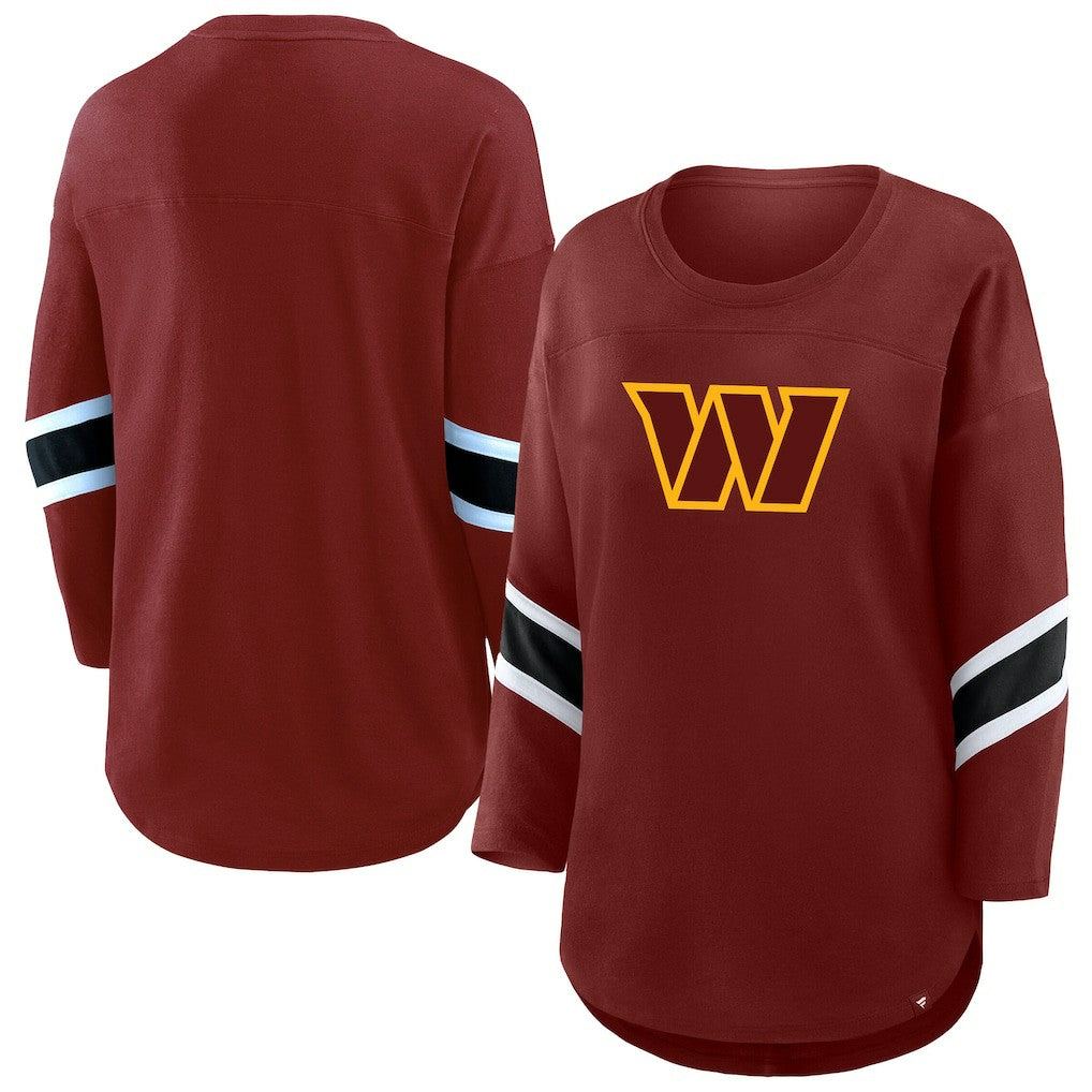 Washington Commanders Fanatics Women's Plus Size Redzone 3/4-Sleeve Scoop Neck T-Shirt