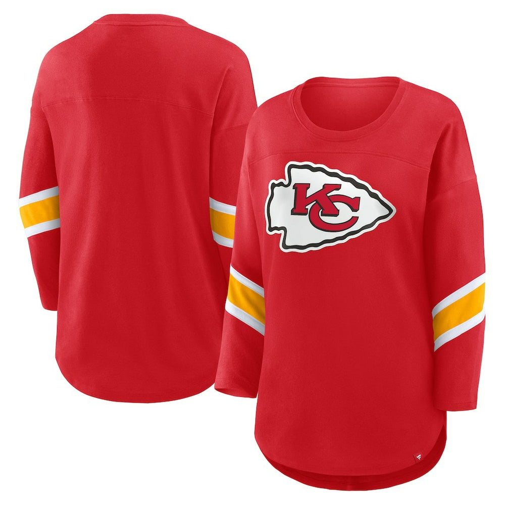 Kansas City Chiefs Fanatics Women's Plus Size Redzone 3/4-Sleeve Scoop Neck T-Shirt