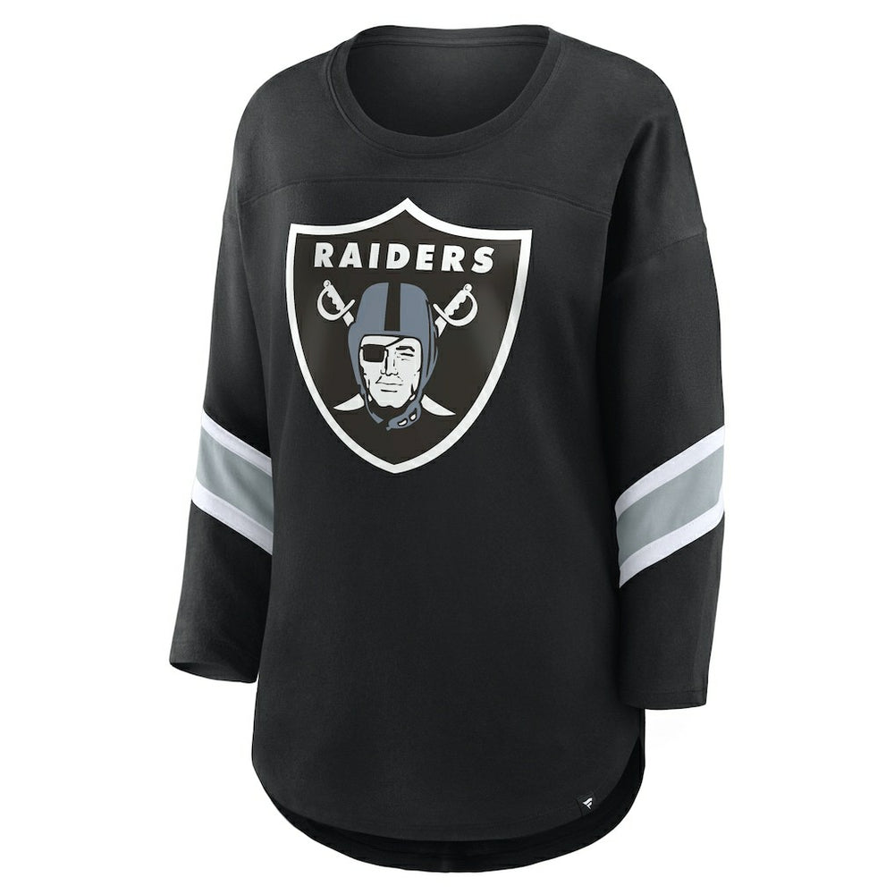 Las Vegas Raiders Fanatics Women's Plus Size Redzone 3/4-Sleeve Scoop Neck T-Shirt