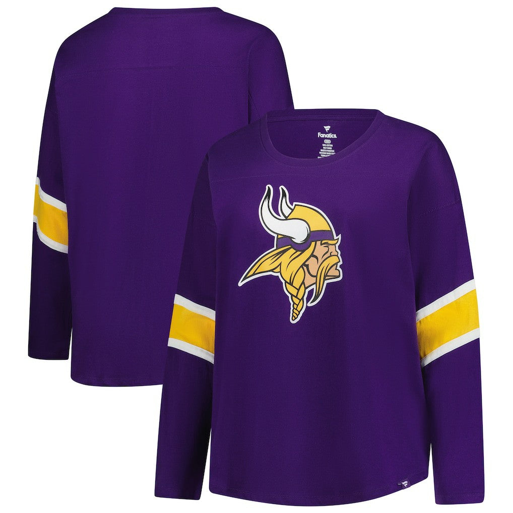 Minnesota Vikings Fanatics Women's Plus Size Redzone 3/4-Sleeve Scoop Neck T-Shirt
